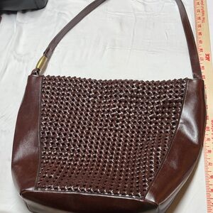 Liz Claiborne Dark Brown Woven Shoulder Bag